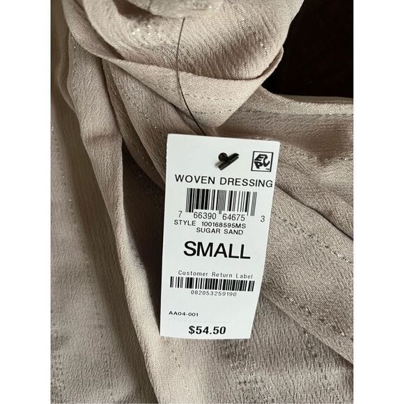 NWT SZ S Macy’s JM Collection Triple O-Ring Lurex Dolman Sleeve Tunic Top in Sug - Picture 9 of 9